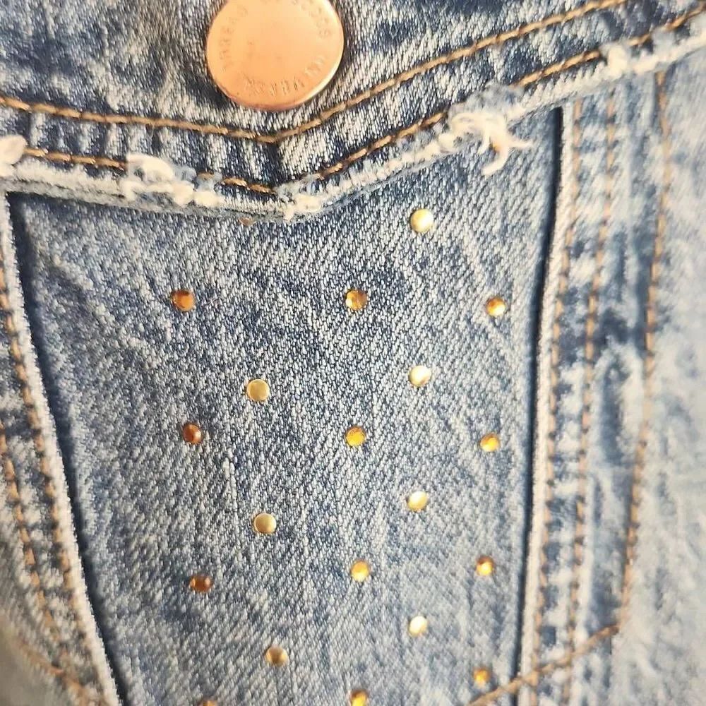 Universal Thread Upcycled Denim "Growling Tiger" Trucker Jacket, XL - Picture 5 of 12